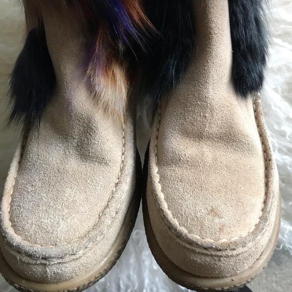 Foot Candy Colorful Fur Embellished Boots - Picture 6 of 8